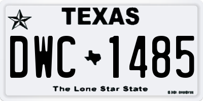 TX license plate DWC1485