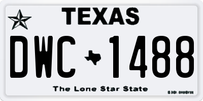 TX license plate DWC1488