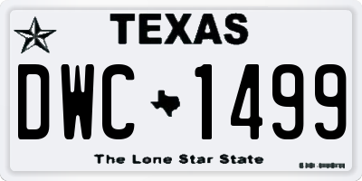 TX license plate DWC1499