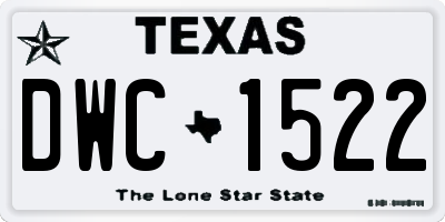 TX license plate DWC1522