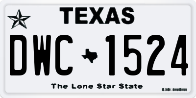 TX license plate DWC1524