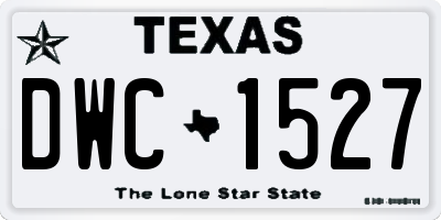 TX license plate DWC1527
