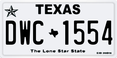 TX license plate DWC1554