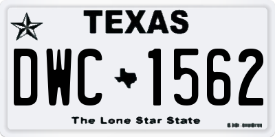 TX license plate DWC1562