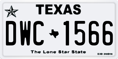 TX license plate DWC1566