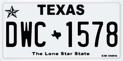 TX license plate DWC1578