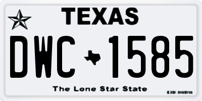 TX license plate DWC1585