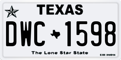 TX license plate DWC1598