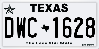TX license plate DWC1628