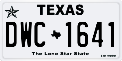 TX license plate DWC1641