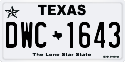 TX license plate DWC1643