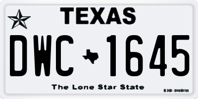 TX license plate DWC1645
