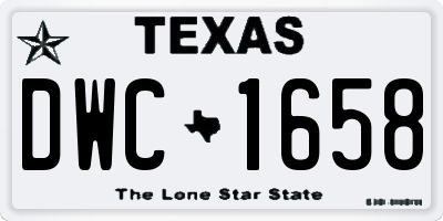 TX license plate DWC1658