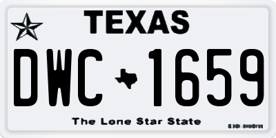 TX license plate DWC1659