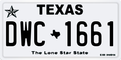 TX license plate DWC1661