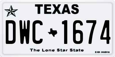 TX license plate DWC1674