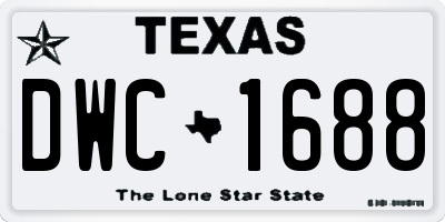 TX license plate DWC1688