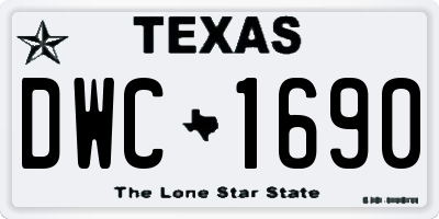 TX license plate DWC1690