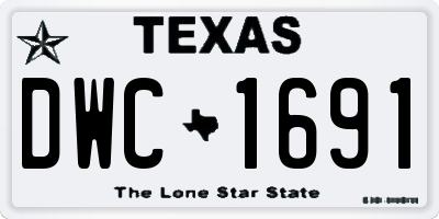 TX license plate DWC1691
