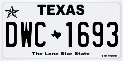 TX license plate DWC1693