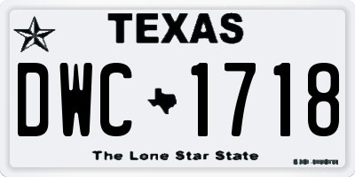 TX license plate DWC1718