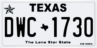 TX license plate DWC1730