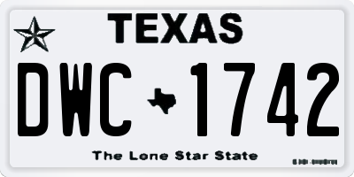 TX license plate DWC1742