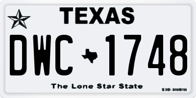 TX license plate DWC1748