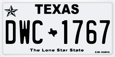 TX license plate DWC1767