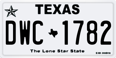 TX license plate DWC1782