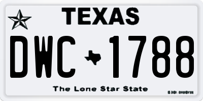 TX license plate DWC1788