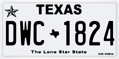 TX license plate DWC1824