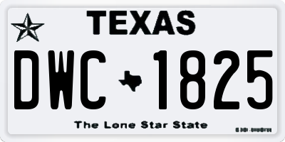 TX license plate DWC1825