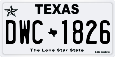TX license plate DWC1826