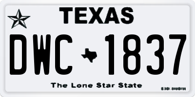 TX license plate DWC1837