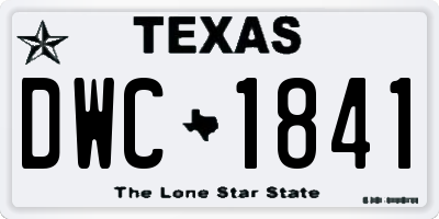 TX license plate DWC1841