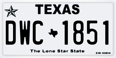 TX license plate DWC1851