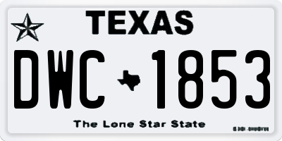 TX license plate DWC1853