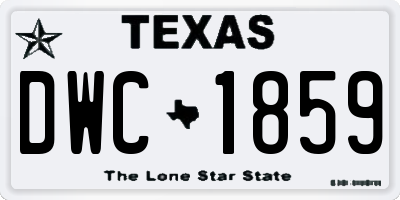 TX license plate DWC1859