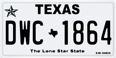 TX license plate DWC1864