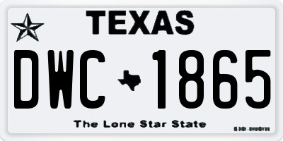 TX license plate DWC1865