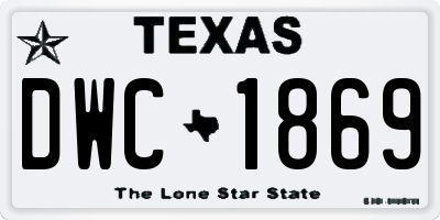 TX license plate DWC1869