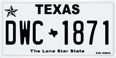 TX license plate DWC1871