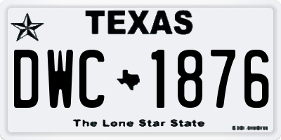 TX license plate DWC1876
