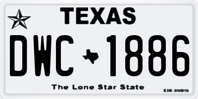 TX license plate DWC1886