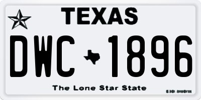TX license plate DWC1896