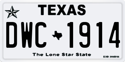 TX license plate DWC1914