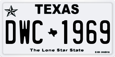 TX license plate DWC1969