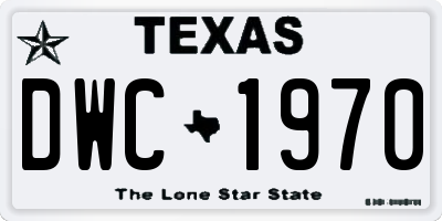 TX license plate DWC1970