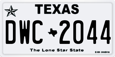 TX license plate DWC2044